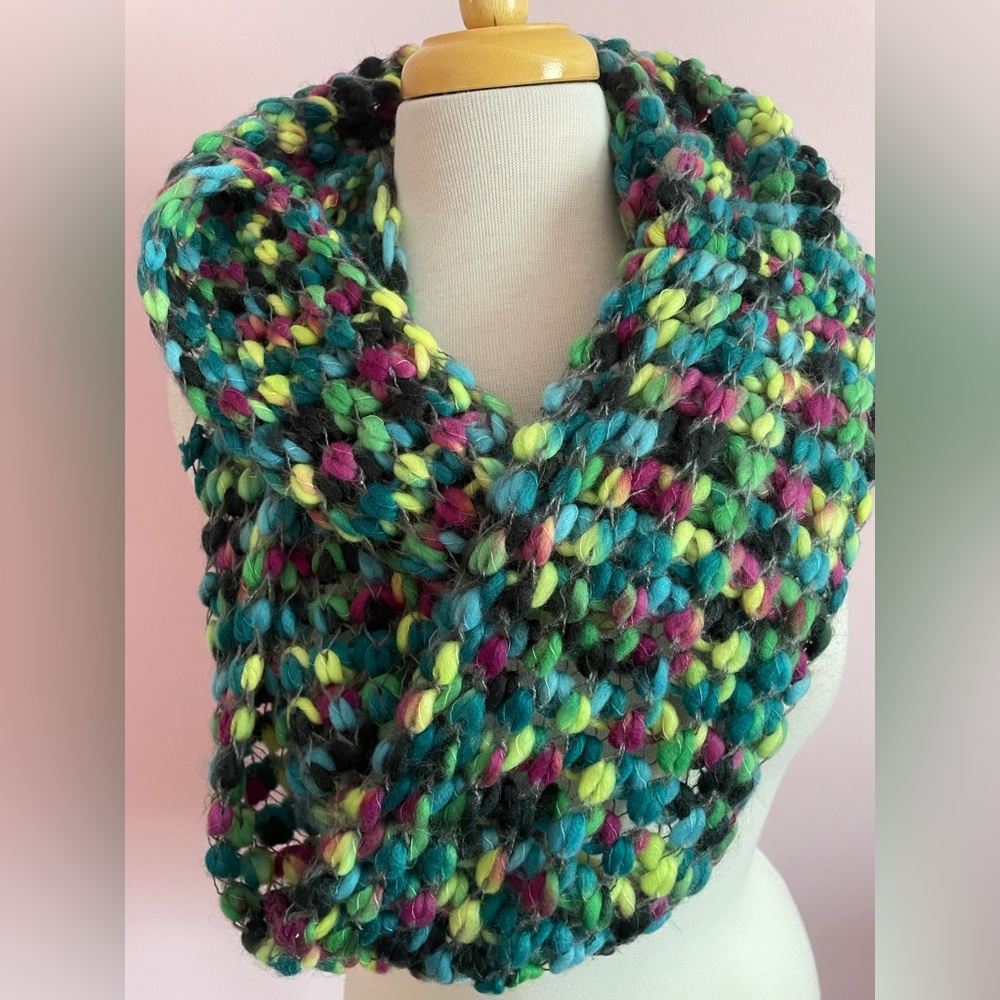 Multicolor Knit Infinity Scarf